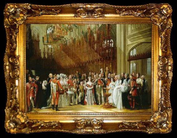 framed  George Hayter Christening of the Prince of Wales in St.George
